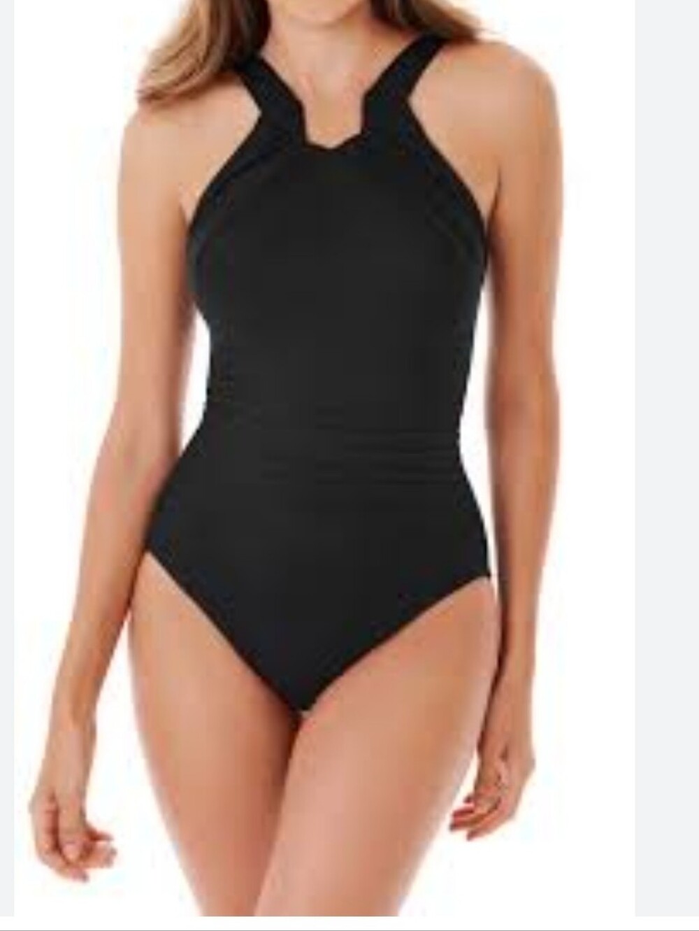Miraclesuit Rock Solid Aphrodite one-piece swimsuit halter Sz 14 Nwot